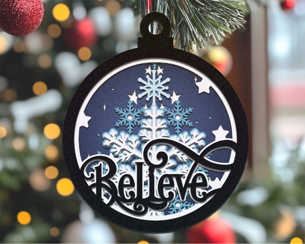 3D HANGING BELIEVE NATIVITY Svg - 3D CHRISTMAS ORNAMENT Svg