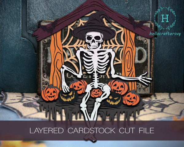 BUNTING SKELETON SVG, HALLOWEEN HANGING Svg