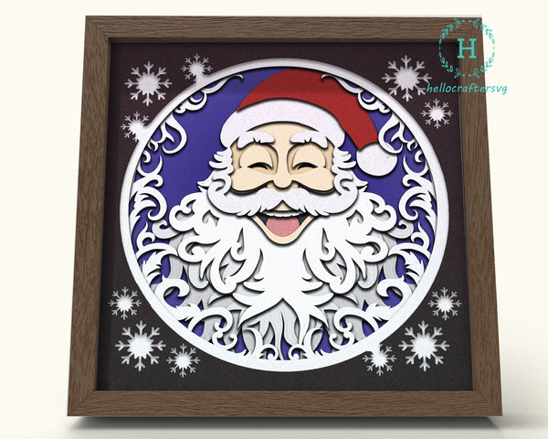 3D SWIRLY Santa Svg - CHRISTMAS Shadow Box Svg-112