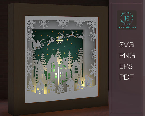 Christmas light box svg