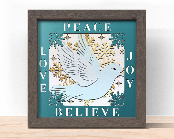 3d Dove Peace Svg, Dove Shadow Box Svg