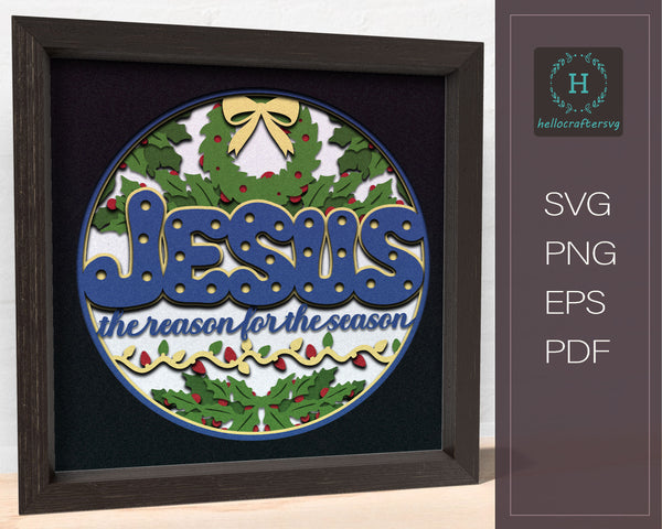 3D JESUS IS REASON Shadow Box Svg, Cricut Files-22