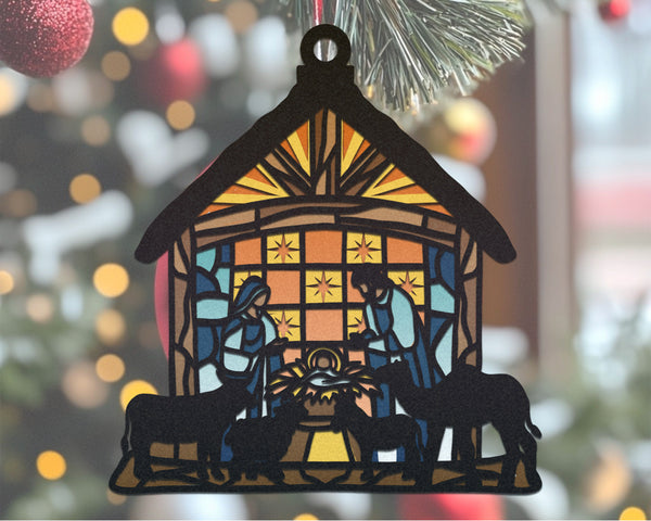 3D HANGING NATIVITY Svg - 3D CHRISTMAS ORNAMENT Svg
