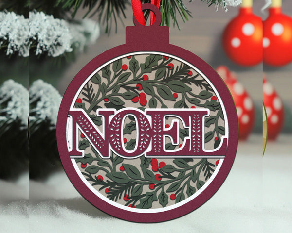 3D NOEL SVG, Christmas NOEL ORNAMENT Box Svg