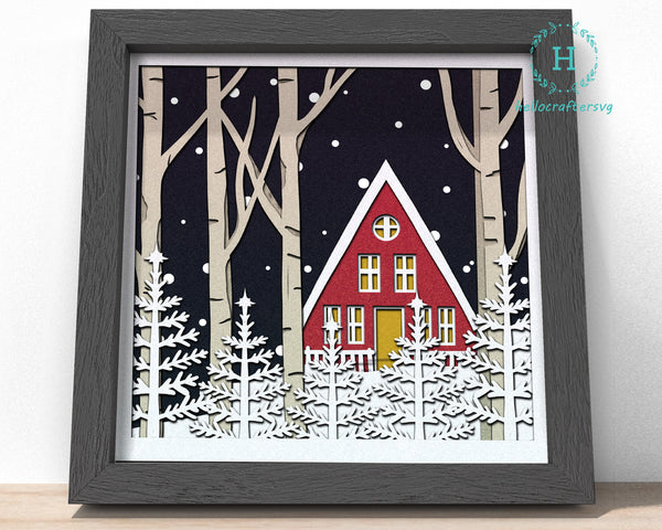 NORDIC CHRISTMAS Svg, CHRISTMAS Window Shadow Box Svg