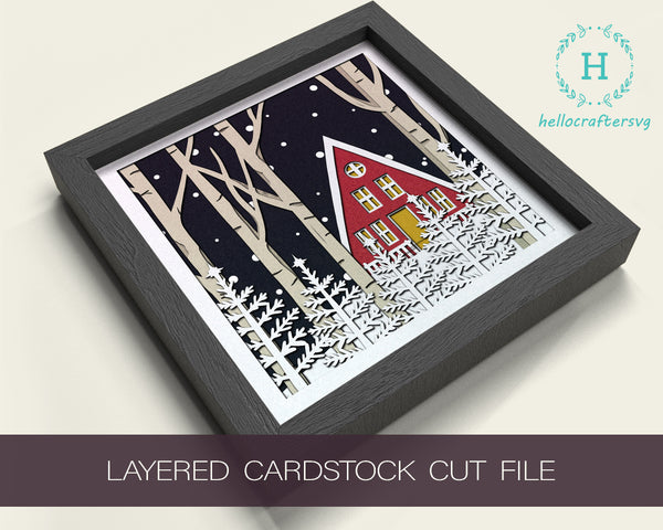 NORDIC CHRISTMAS Svg, CHRISTMAS Window Shadow Box Svg