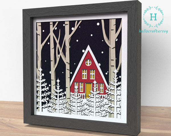 NORDIC CHRISTMAS Svg, CHRISTMAS Window Shadow Box Svg