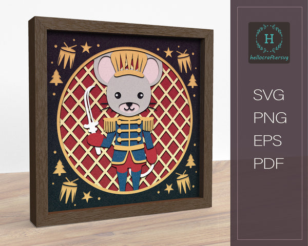 3d Nutcracker MOUSE Svg, CHRISTMAS Shadow Box Svg-22