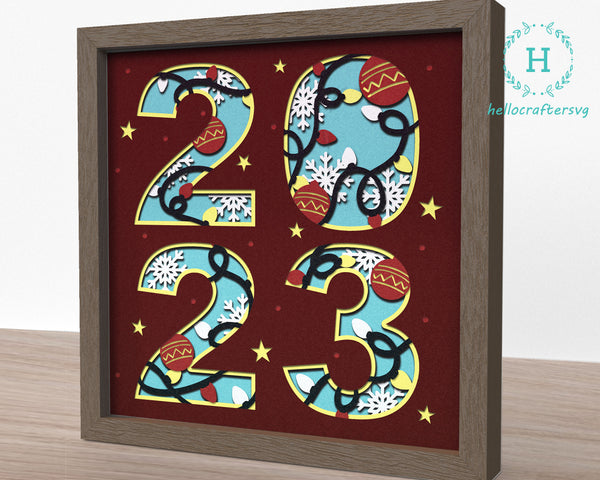 3D 2023 SVG, NEW Year 2023 Svg, Cricut Files, Cardstock Svg, Silhouette Files - HelloCrafterSvg-23