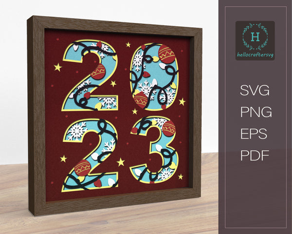 3D 2023 SVG, NEW Year 2023 Svg