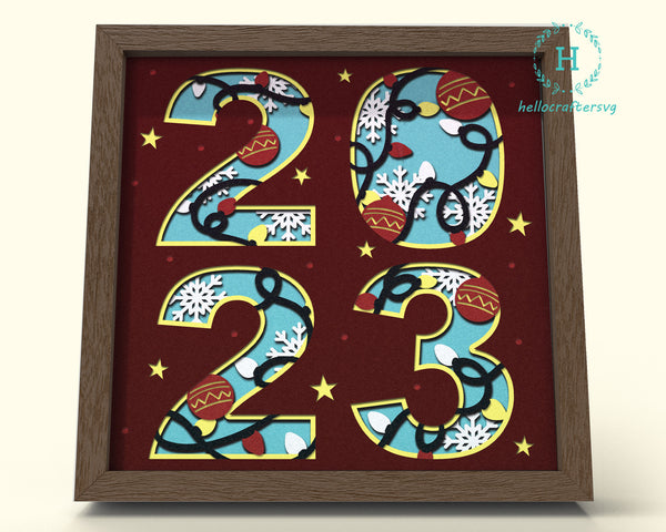 3D 2023 SVG, NEW Year 2023 Svg, Cricut Files, Cardstock Svg, Silhouette Files - HelloCrafterSvg.