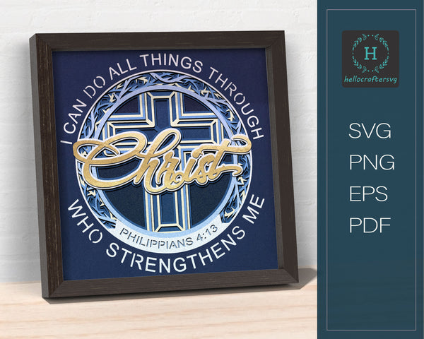 3D CHRISTIAN Svg - 3d Bible Verse Philippians 4:13 Svg