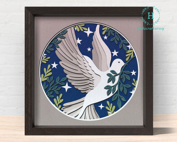 3d Dove Svg, Dove Shadow Box Svg