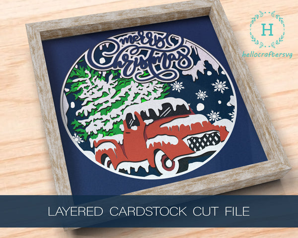 3d Merry Christmas Svg, CHRISTMAS Shadow Box Svg