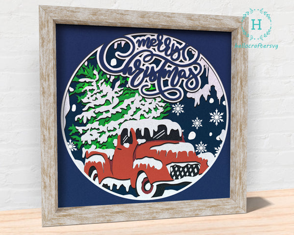 3d Merry Christmas Svg, CHRISTMAS Shadow Box Svg