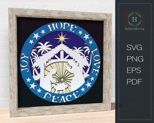 3d NATIVITY Svg, NATIVITY QUOTE Shadow Box Svg - Cricut Files, Cardstock Svg, Silhouette Files - HelloCrafterSvg-22