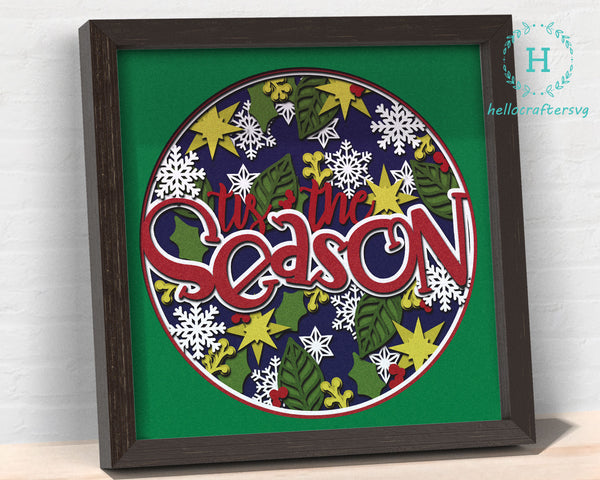 3D THE SEASON SVG, Christmas Shadow Box Svg, Cricut Files