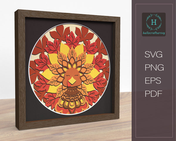 3d Turkey Svg, TURKEY Shadow Box Svg - Cricut Files, Cardstock Svg, Silhouette Files - HelloCrafterSvg.-765r