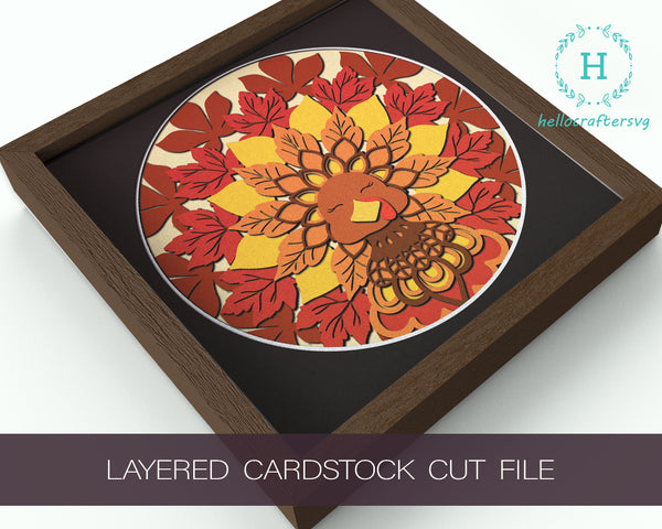 3d Turkey Svg, TURKEY Shadow Box Svg - Cricut Files, Cardstock Svg, Silhouette Files - HelloCrafterSvg-675