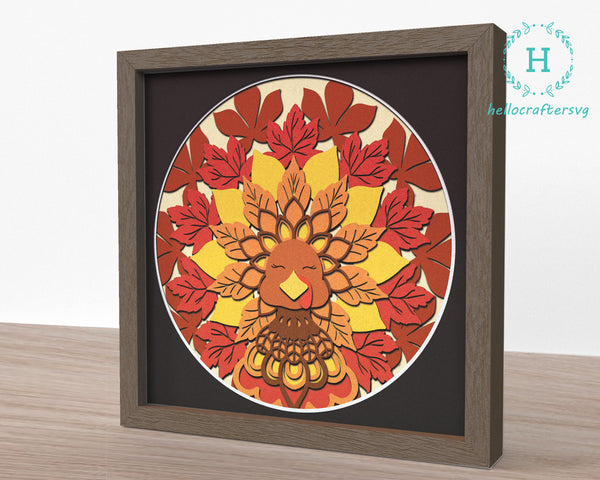 3d Turkey Svg, TURKEY Shadow Box Svg - Cricut Files, Cardstock Svg, Silhouette Files - HelloCrafterSvg-hjui
