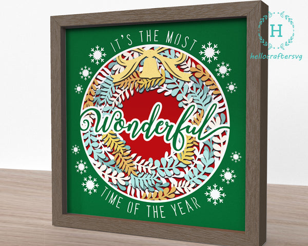 3d Wonderful Svg, CHRISTMAS Shadow Box Svg
