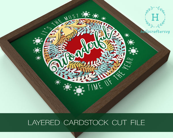 3d Wonderful Svg, CHRISTMAS Shadow Box Svg