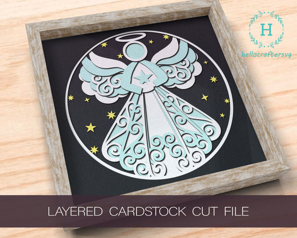 3d Angel Svg, Angel Shadow Box Svg