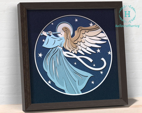 3d ANGEL Svg, CHRISTMAS Shadow Box Svg - Cricut Files, Cardstock Svg, Silhouette Files - HelloCrafterSvg-22