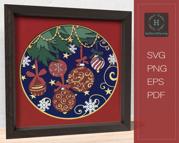 3D CHRISTMAS BELL SVG, Christmas Shadow Box Svg, Cricut Files, Cardstock Svg, Silhouette Files - HelloCrafterSvg.-55