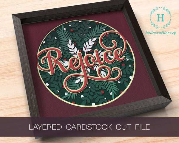 3d REJOICE Svg, CHRISTMAS Shadow Box Svg