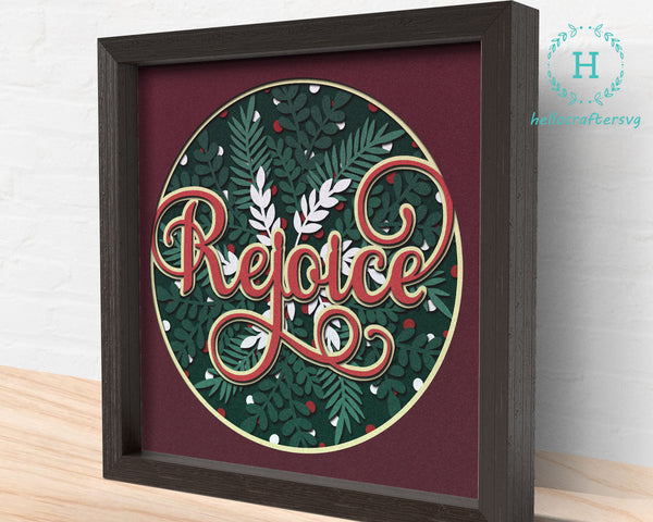 3d REJOICE Svg, CHRISTMAS Shadow Box Svg