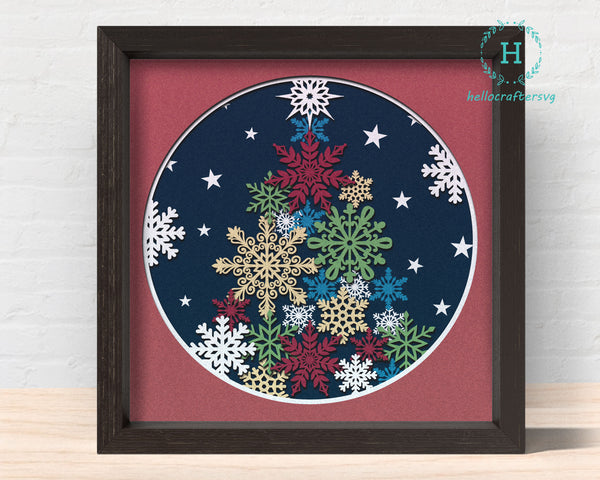 3d Christmas TREE Svg, CHRISTMAS Shadow Box Svg - Cricut Files, Cardstock Svg, Silhouette Files - HelloCrafterSvg