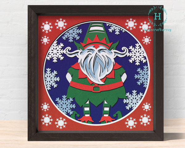 3d ELF Svg, CHRISTMAS ELF Shadow Box Svg - Cricut Files, Cardstock Svg, Silhouette Files - HelloCrafterSvg