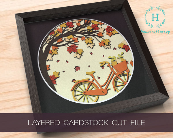3d FALL TREE Svg, FALL Shadow Box Svg -