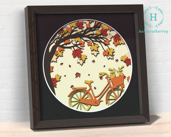 3d FALL TREE Svg, FALL Shadow Box Svg -