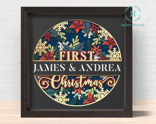 3d 1st Christmas Svg, Customisable CHRISTMAS Shadow Box Svg-22
