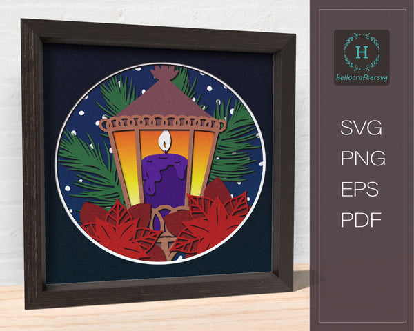 3d LANTERN Svg, LATERN Shadow Box Svg - Cricut Files, Cardstock Svg, Silhouette Files - HelloCrafterSvg-22