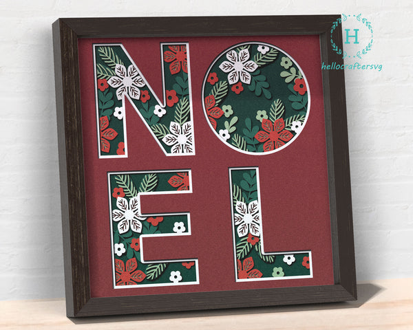 3D NOEL SVG, Christmas Shadow Box Svg