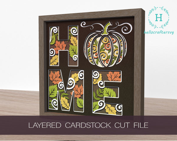 3d PUMPKIN HOME Svg, FALL Shadow Box Svg