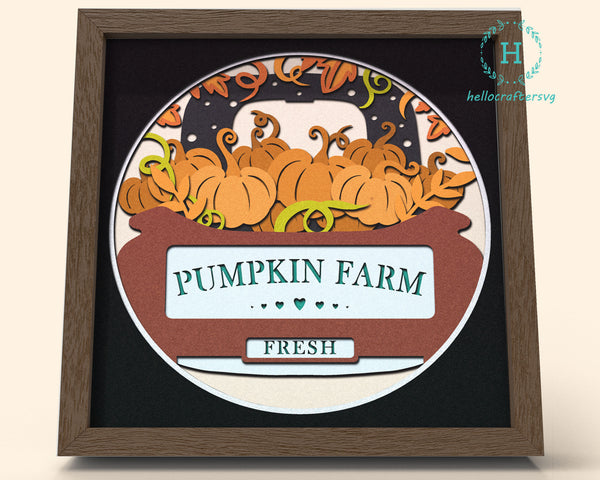 3d FRESH PUMPKIN TRUCK Svg, FALL Shadow Box Svg