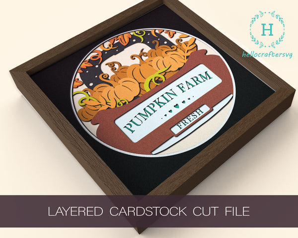 3d FRESH PUMPKIN TRUCK Svg, FALL Shadow Box Svg -3WEW