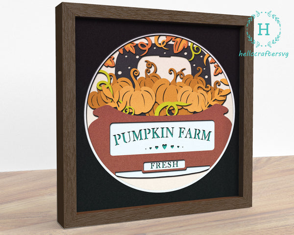 3d FRESH PUMPKIN TRUCK Svg, FALL Shadow Box Svg