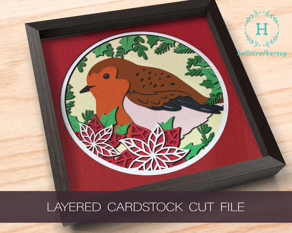 3d ROBIN Svg, ROBIN Shadow Box Svg - Cricut Files, Cardstock Svg, Silhouette Files - HelloCrafterSvg-33