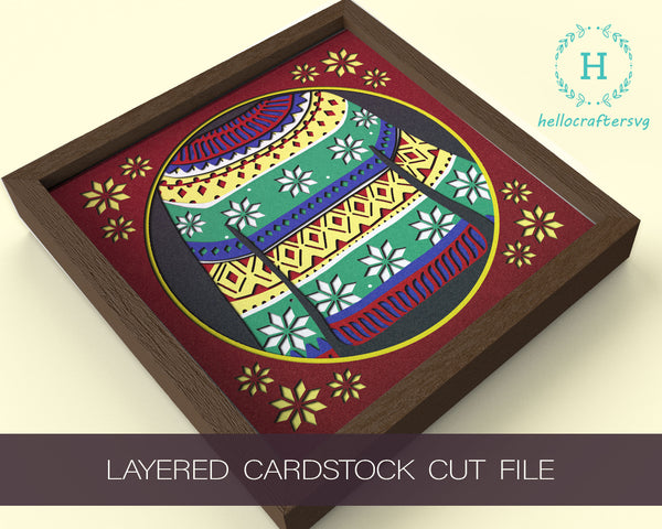 3d Sweater Svg, SWEATER Shadow Box Svg - Cricut Files, Cardstock Svg, Silhouette Files - HelloCrafterSvg-33