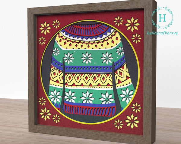 3d Sweater Svg, SWEATER Shadow Box Svg - Cricut Files, Cardstock Svg, Silhouette Files - HelloCrafterSvg-32