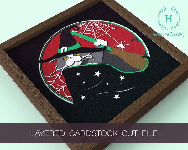 3D WIZARD CAT SVG, Cat Shadow Box Svg