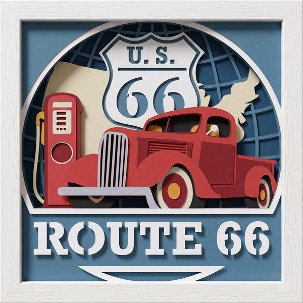 3D ROUTE 66 SHADOW BOX SVG