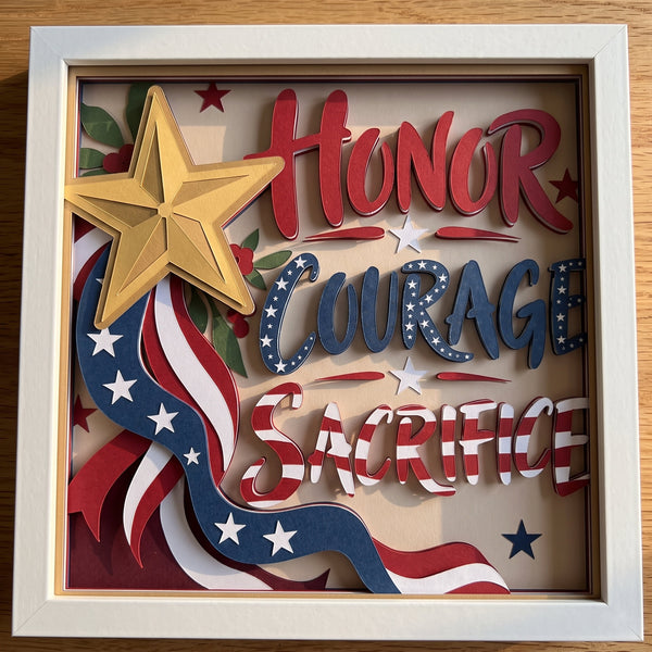 3D VETERAN SET OF 9 SHADOW BOX SVG