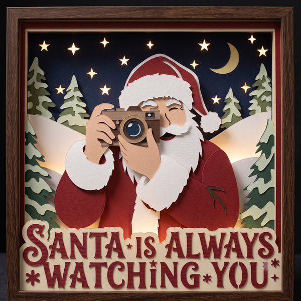 3D SANTA SET OF 9 SHADOW BOX SVG