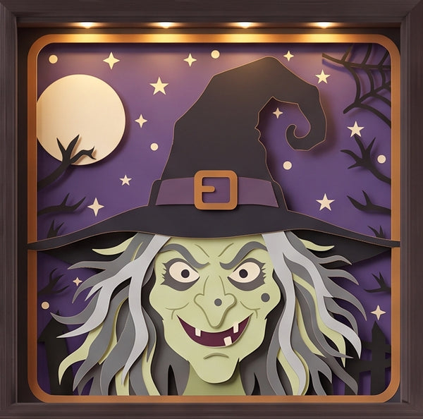 3D WITCH TRIO SET SHADOW BOX SVG